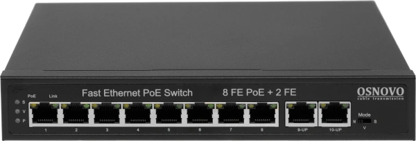 Коммутатор Osnovo SW-21000(120W) 2SFP 8PoE 120W неуправляемый