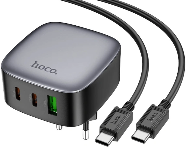 Сетевое зар./устр. Hoco CS33A 30W 3A+2.5A+2A+1.5A (PD+QC) 2xUSB/USB type-C универсальное серый (PD30W(TYPE-C TO TYPE-C) 17536)