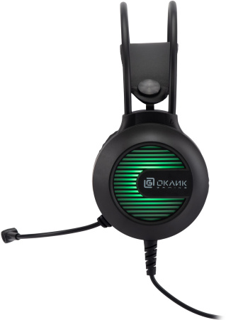 Наушники с микрофоном Оклик HS-L300G Black черный 2.2м мониторные USB оголовье (1796949)