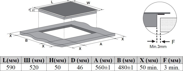 Индукционная варочная поверхность Weissgauff HI 649 Dual Flex черный