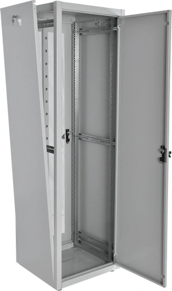 Шкаф коммутационный ЦМО (ШТК-Э-42.6.8-33АА) напольный 42U 600x800мм пер.дв.металл металл 2 бок.пан. направл.под закл.гайки 710кг серый 715мм 87кг 180град. 1987мм IP20 сталь