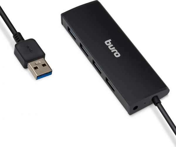 Разветвитель USB 3.0 Buro BU-HUB4-0.5-U3.0 4порт. черный