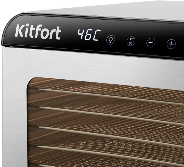 Сушка для фруктов и овощей Kitfort КТ-1973 24под. 800Вт нержавеющая сталь