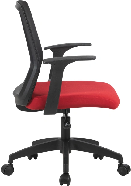 Кресло Cactus CS-MC222-BKRD черный сиденье темно-красный сетка/ткань низк.спин. крестов. пластик пластик черный