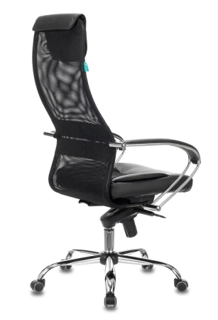 Кресло руководителя Бюрократ CH-609SL черный TW-01 TW-11 эко.кожа/сетка с подголов. крестов. металл хром