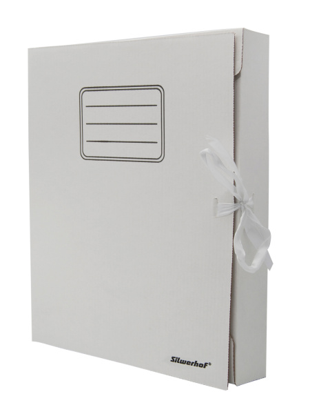Папка архивная 2 завязки Silwerhof ПАЗ-45БЕЛЫЙ микрогофрокартон корешок 45мм A4 315x230x45мм белый