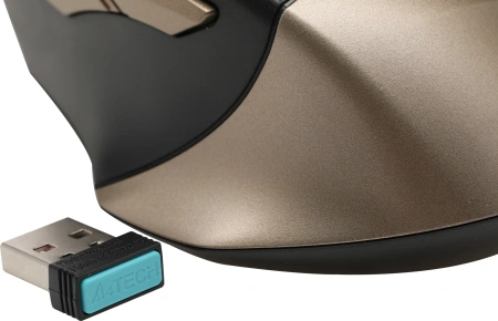 Мышь A4Tech Fstyler FG35 бронзовый/черный оптическая (2000dpi) беспроводная USB (6but)