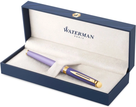 Ручка перьев. Waterman Hemisphere Colour Blocking (2179900) Purple GT сталь нержавеющая/позолота F подар.кор.