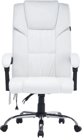 Кресло Cactus с вибромассажем CS-CHR-OC02M-WT белый эко.кожа крестов. сталь