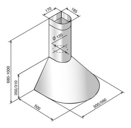 Вытяжка каминная Elikor Эпсилон 50П-430-П3Л белый/золотистый управление: ползунковое (1 мотор)