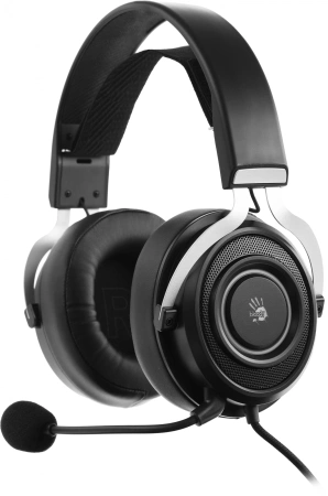 Наушники с микрофоном A4Tech Bloody G535P черный/серебристый 2м мониторные оголовье (G535P 4PIN+USB/BLACK+SILVER)