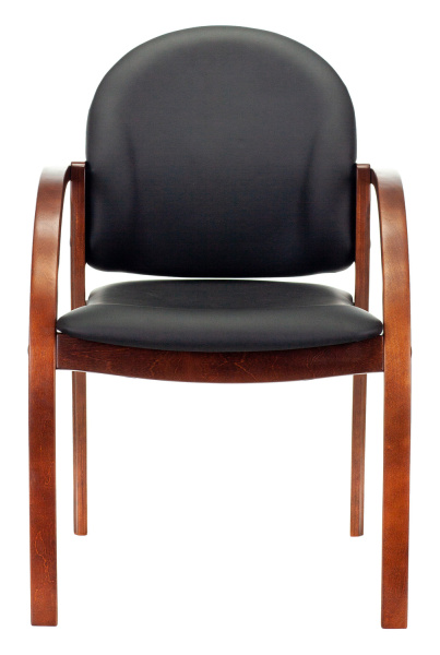 Стул Бюрократ ДЖУНО черный эко.кожа на ножках дерево