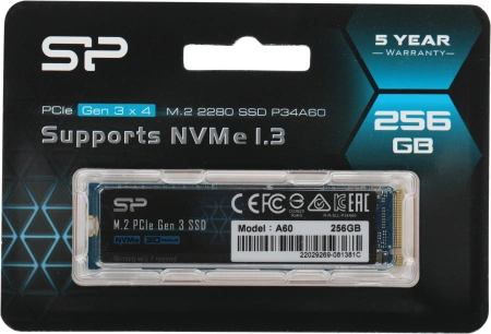 Накопитель SSD Silicon Power PCI-E 3.0 x4 256Gb SP256GBP34A60M28 M-Series M.2 2280