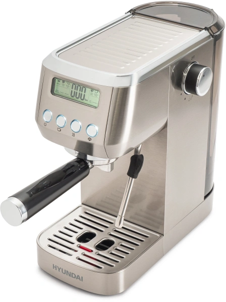 Кофеварка рожковая Hyundai HEM-9990 1350Вт серебристый