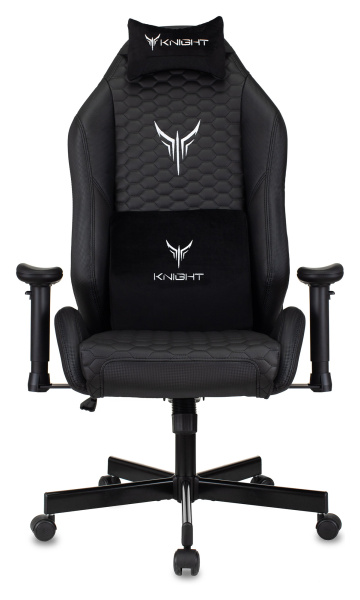 Кресло игровое Knight Neon черный соты эко.кожа с подголов. крестов. металл
