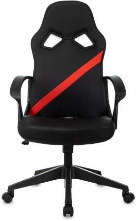Кресло игровое Zombie 300 черный/красный эко.кожа крестов. пластик