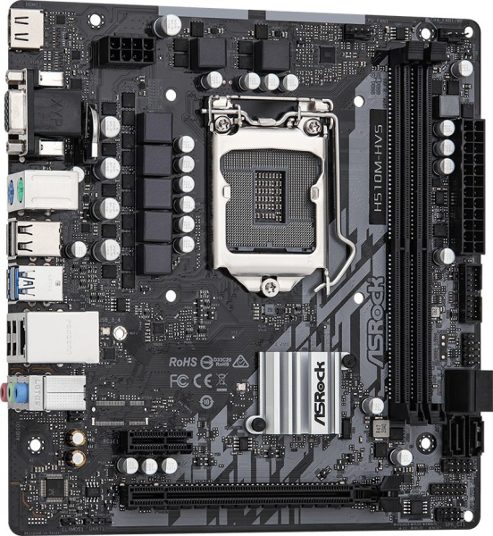 Материнская плата Asrock H510M-HVS R2.0 Soc-1200 Intel H510 2xDDR4 mATX AC`97 8ch(7.1) GbLAN+VGA+HDMI