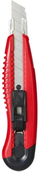 Нож канцелярский Kw-Trio 3713 шир.лез.18мм усиленный 2 сменных лезвия металл ассорти блистер