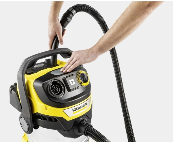 Строительный пылесос Karcher WD 6 P S V-30/6/22/T + DDC (YSY) 1300Вт (уборка: сухая/сбор воды) желтый