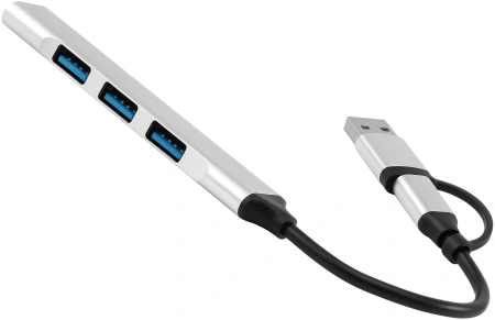 Разветвитель USB-C+ USB-A Digma DHUB-4USB-AC-2.0 4порт. черный