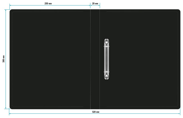 Папка на 2-х кольцах Buro -ECB413/2RBLACK A4 пластик 0.5мм черный