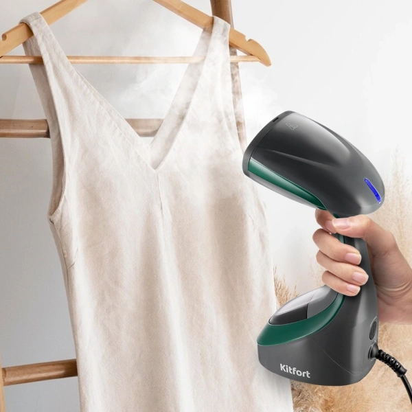 Отпариватель ручной Kitfort КТ-9298 1600Вт серый/зеленый