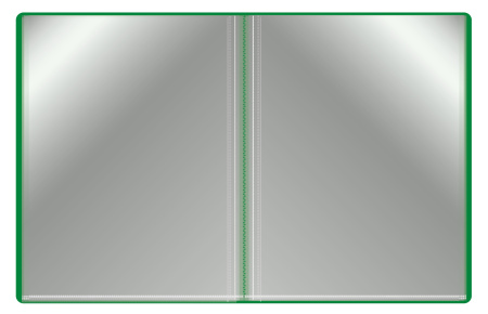 Папка с 40 прозр.вклад. Бюрократ -BPV40GRN A4 пластик 0.65мм торц.карм с бум. встав зеленый