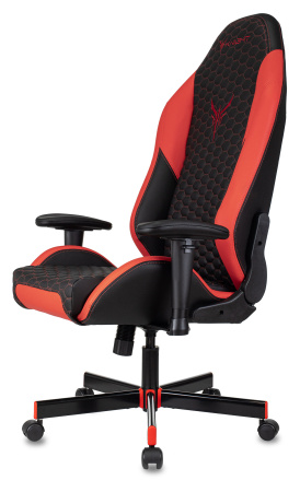 Кресло игровое Knight Neon черный/красный соты эко.кожа с подголов. крестов. металл