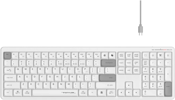 Клавиатура A4Tech Fstyler FBX55C белый USB беспроводная BT/Radio slim Multimedia (FBX55C)