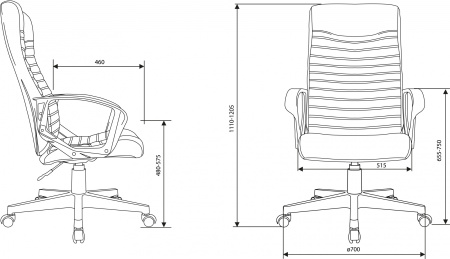 Кресло руководителя Бюрократ CH-480LT черный эко.кожа крестов. пластик