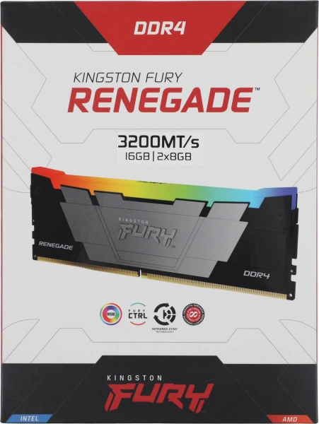 Память DDR4 2x8GB 3200MHz Kingston KF432C16RB2AK2/16 Fury Renegade RTL PC4-25600 CL16 DIMM 288-pin 1