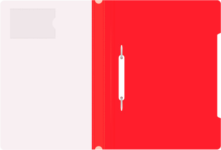 Папка-скоросшиватель Бюрократ -PS-V20RED A4 прозрач.верх.лист карм.для визит. пластик красный 0.12/0.16