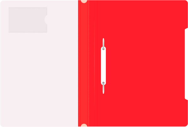 Папка-скоросшиватель Бюрократ -PS-V20RED A4 прозрач.верх.лист карм.для визит. пластик красный 0.12/0.16