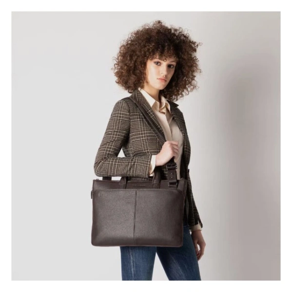 Сумка для ноутбука Piquadro Black Square CA4021B3/TM темно-коричневый натур.кожа