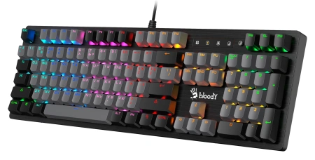 Клавиатура A4Tech Bloody B828N механическая черный/серый USB for gamer LED (B828N (GREY+BLACK))