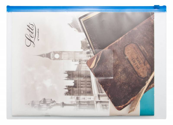 Папка на молнии ZIP Бюрократ -BPM4ARED A4+ полипропилен 0.15мм карм.для визит. цвет молнии красный