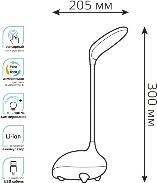Светильник Gauss Qplus GTL701 (GT7014) настольный LED розовый 6Вт
