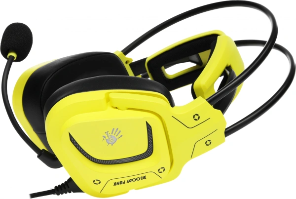 Наушники с микрофоном A4Tech Bloody G575 Punk желтый/черный 2м мониторные USB оголовье (G575 PUNK)
