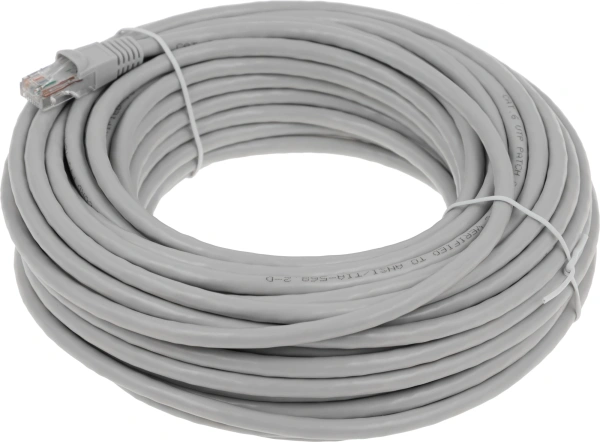 Патч-корд Buro UTP 4 пары cat6 CCA molded 20м серый RJ-45 (m)-RJ-45 (m)