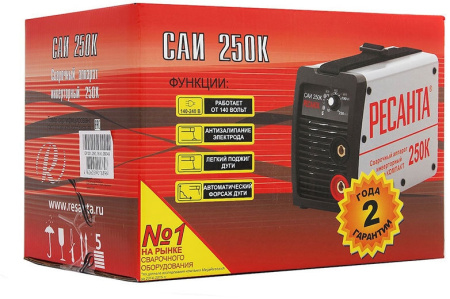 Сварочный аппарат Ресанта САИ-250К инвертор ММА DC 7.8кВт