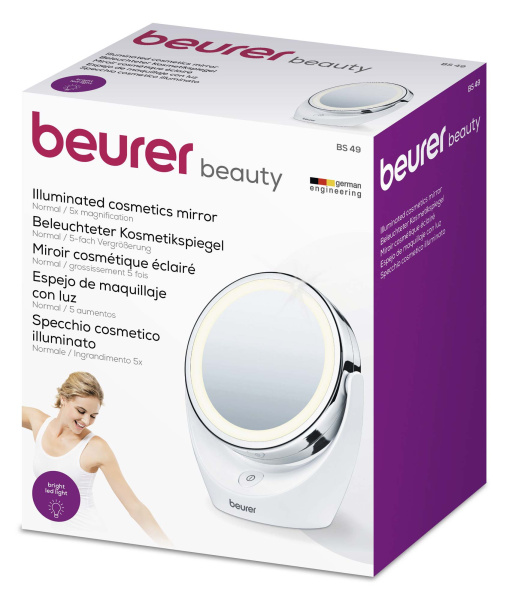 Косметическое зеркало BeurerBS49 круглое 11см настольное белый (584.01)