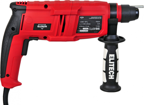 Перфоратор Elitech П 240РЭМ патр.:SDS-plus уд.:2.3Дж 750Вт (кейс в комплекте)
