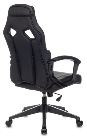 Кресло игровое Zombie DRIVER черный/белый эко.кожа с подголов. крестов. пластик