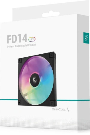 Вентилятор для корпуса Deepcool FD14 ARGB 140х140x25 черный 4-pin 25.6дБ (R-FD14-BKAPN1-G) Ret