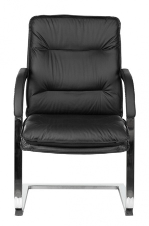 Кресло Бюрократ T-9927SL-LOW-V черный кожа низк.спин. полозья металл хром