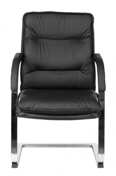 Кресло Бюрократ T-9927SL-LOW-V черный кожа низк.спин. полозья металл хром