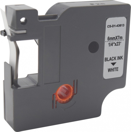 Картридж ленточный Cactus CS-D1-43613 43613 черный на белом 6x7 для Dymo LM 160, 210D, 280, PnP, 420P, 500 TS; Rhino Pro 6000, 5200, 4200