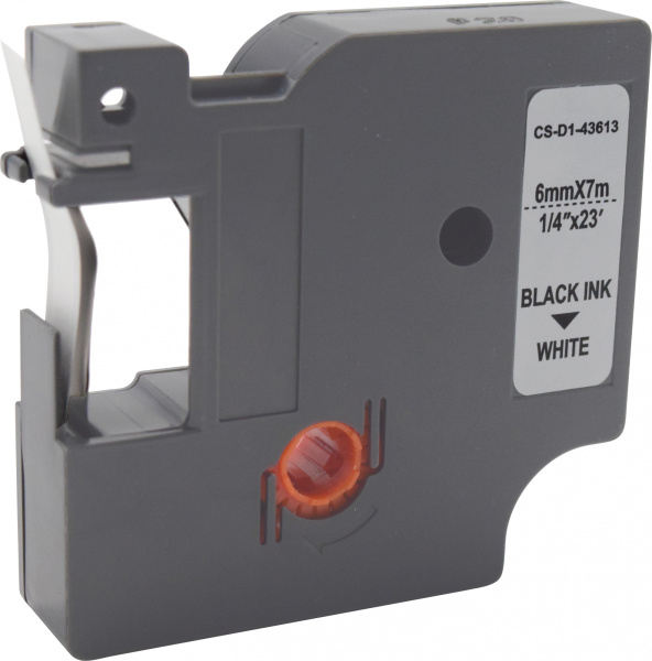 Картридж ленточный Cactus CS-D1-43613 43613 черный на белом 6x7 для Dymo LM 160, 210D, 280, PnP, 420P, 500 TS; Rhino Pro 6000, 5200, 4200