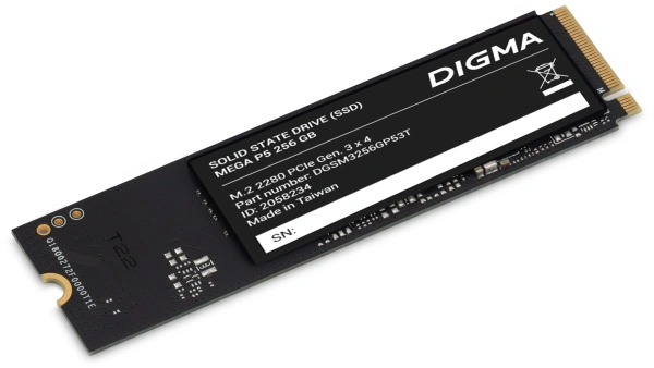 Накопитель SSD Digma PCIe 3.0 x4 256GB DGSM3256GP53T Mega P5 M.2 2280