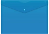 Конверт на кнопке Бюрократ -PK803TBLU A4 пластик 0.15мм синий